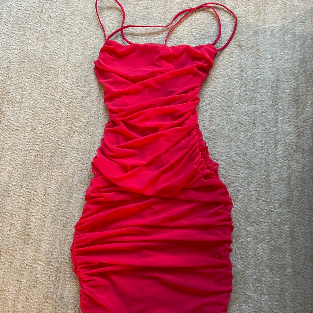 NWT Oh Polly hot pink bodycon mini dress
